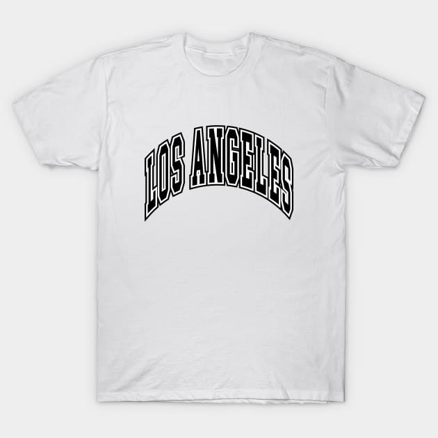 Los Angeles - Block Arch - White/Black T-Shirt by KFig21